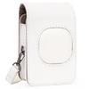 Fujifilm Instax Mini LiPlay Instant Camera Case, PU Leather, Protective Cover with Adjustable Shoulder Strap, Easy To Carry (White)