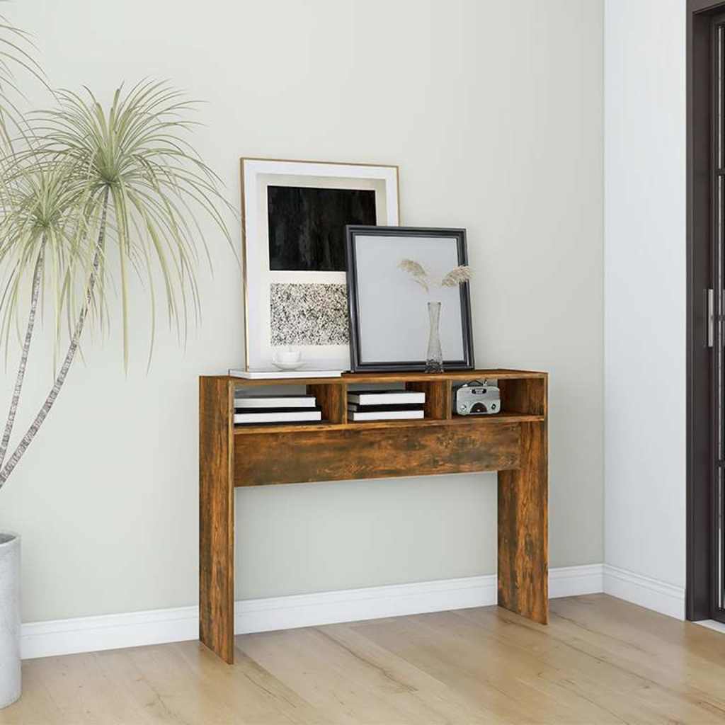 vidaXL Konsolentisch Räuchereiche 105x30x80 cm Holzwerkstoff braun