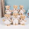 Cartoon Burlap Bear Keychain Pendant - Plush Doll Decoration for Student Bags