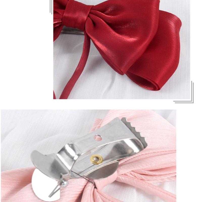 2 sztuki Eleganckie Różowe Kokardy Zasłony Podwiązki Klipsy Klamry Dekoracja Akcesoria Ślubne