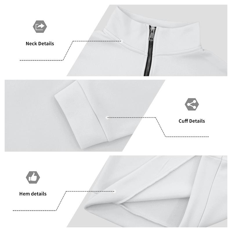 Cross-border Winter Fleece Heavyweight Loose Outdoor Men's Thermal Half-Zip Stand-Up Collar Pullover Sports Hoodie for Men