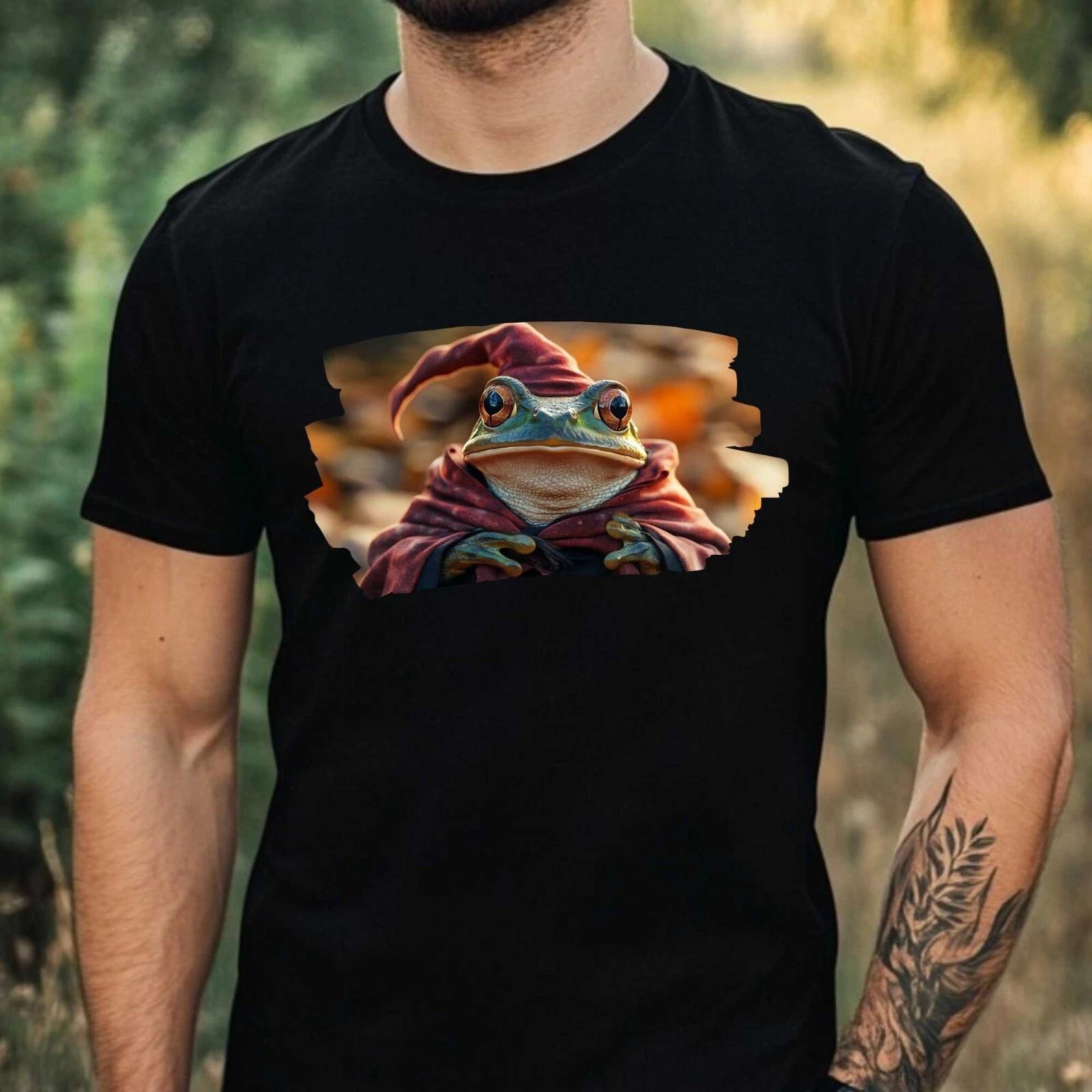 T-Shirt Herren Frosch Zauberer Motiv Baumwolle Größe XS bis 5XL XL