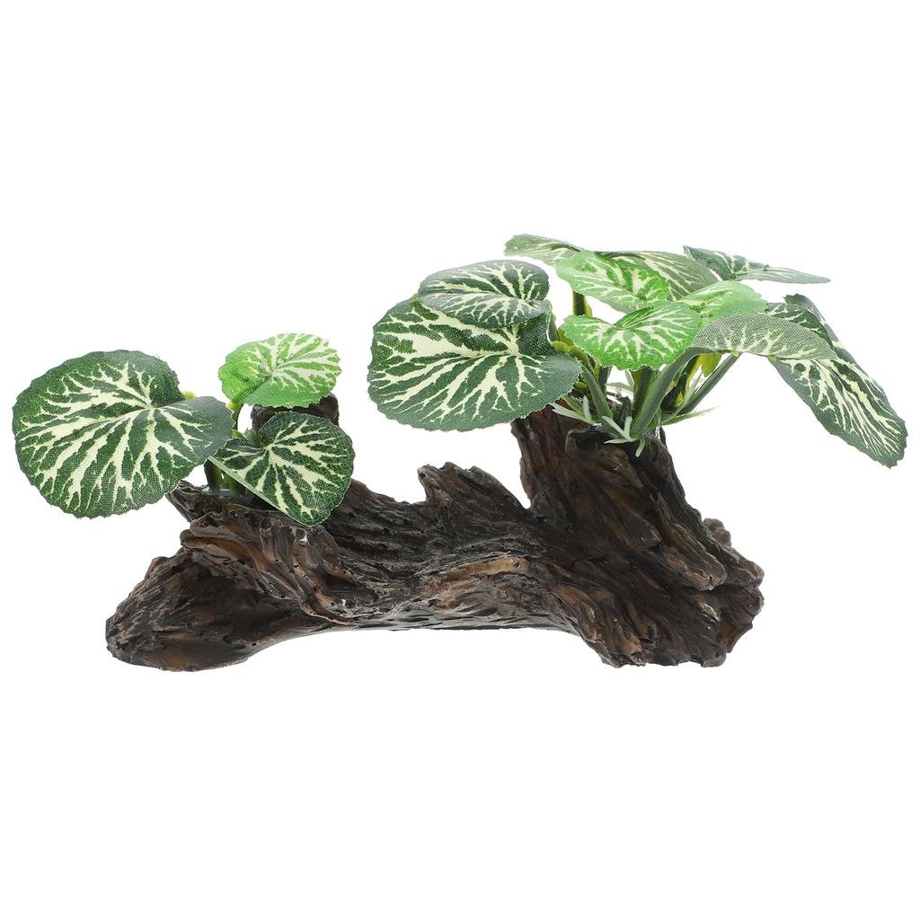 Realistic Reptile Plants Ornament for Terrarium Rainforest Plant Decor Artificial Plant for Reptile Habitat Fish Tank Decoration