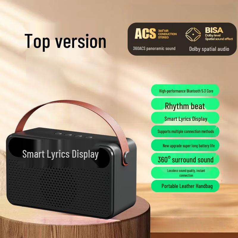 

AI-Powered HD Bluetooth Speaker with Large Volume, Portable Subwoofer, Ultra-Long Battery Life, and Lyrics Display (T96). Dolby Sound with Lyrics Display