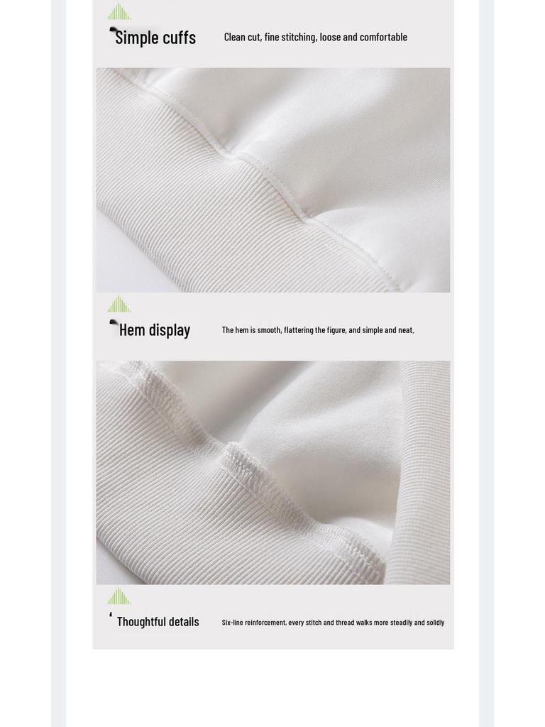 450G Silverräv Päls Tungviktssweatshirt - Unisex Höst/Vinter Lös Passform, Enfärgad, Rund Halsringning