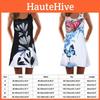 Elegant Women Summer Vintage Beach Sleeveless 3d Floral Print Boho Tank Dress