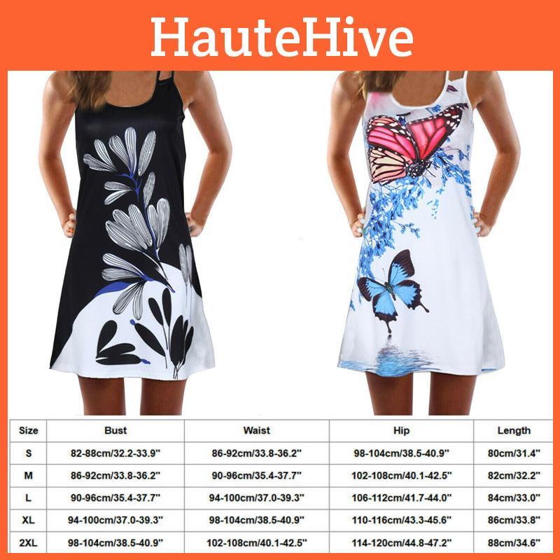 Elegant Women Summer Vintage Beach Sleeveless 3d Floral Print Boho Tank Dress
