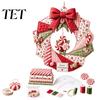 Einzigartiges Weihnachtsgeschenk für Lehrer, Weihnachts-Stoffkranz DIY-Set, Patchwork Anfängerfreundliches Handwerk, Rustikale Ornamente Basteln Dekoration