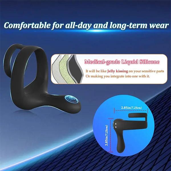 Powerful Vibrating Cock Ring Remote Control Vibrations for Couples Soft Silicone Male Couple Sex Toy for Men
