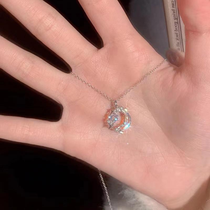 Exquisite Clavicle Chain Elegant Colorful Bow Pendant Necklace for Women Temperament Collar Chain Daily Wear