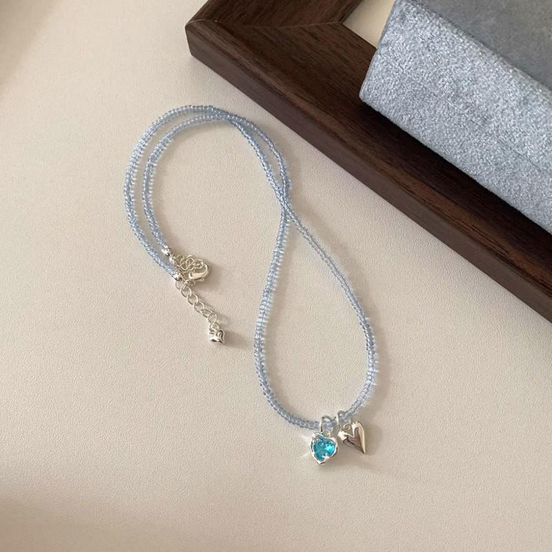 Layered Pearl Shell Heart Flower Pendant Necklace Women Gold Plated Multi-Strand Choker Chain 31-40cm Adjustable Length INS
