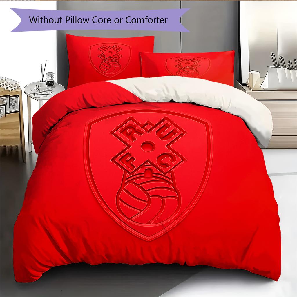Rotherham United Badge Pattern Bedding Home Decoration Birthday Gift (1 * Duvet Cover + 2 * Pillowcase, Without Core)