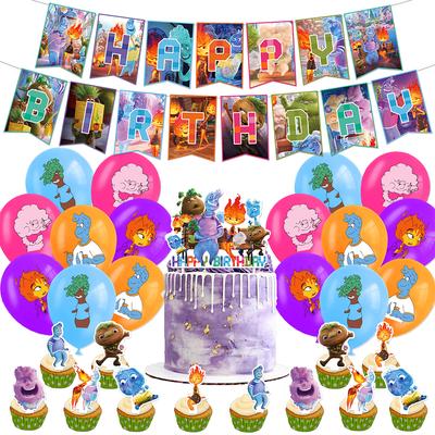 30 kusů Elementární narozeninové párty potřeby Zahrnují Banner Topper na dort Balónek