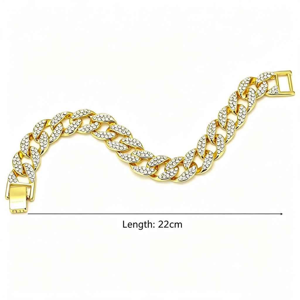 `20mm Hip Hop Geometric Link Chain Bracelet Unisex Zinc Alloy Fashion Jewelry`