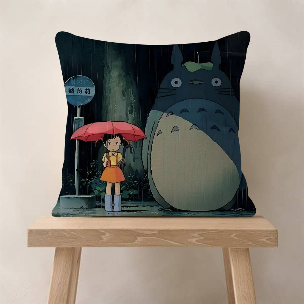 Cartoon Cute T-Totoroes Double-sided Cushion Cover Car Throw Pillow Case For Sofa Car Christmas Gift