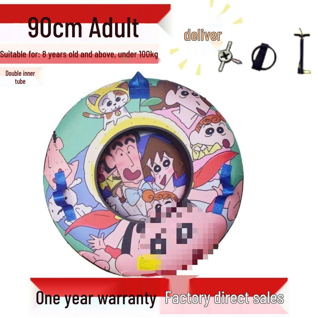 Durable Inflatable Snow Tube with Anti-Collision Features - Seven-Color for Adults and Kids