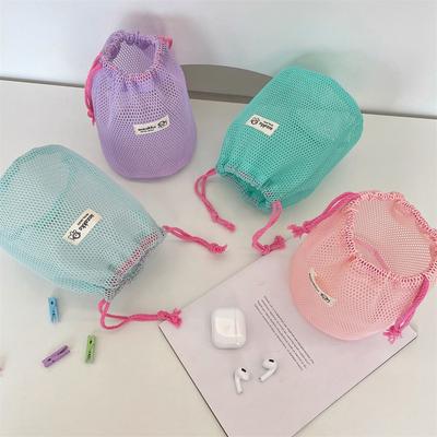 Mesh Large Capacity Drawstring Bags Women Cosmetic Bag Portable Wash Makeup Bag Travel Organizer Packaging Pouch Handbags