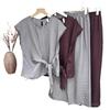 Elegant Ice Silk T-shirt & Casual Pants Set for Young Mothers - Summer Style, Age-Defying, Perfect for Middle-Aged & Seniors