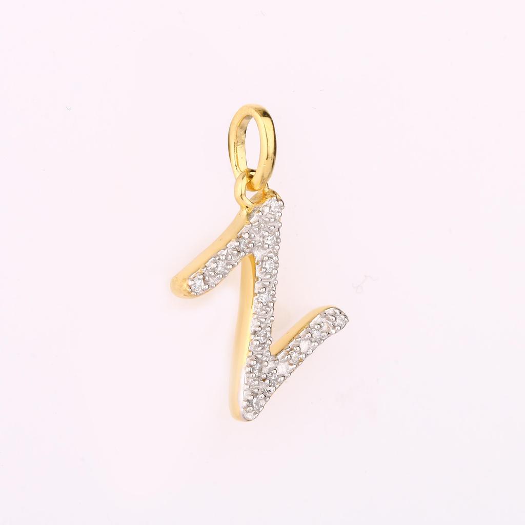 White Cubic Zirconia Pendant 925 Sterling Silver Gold Plated Jewelry Gift for Her