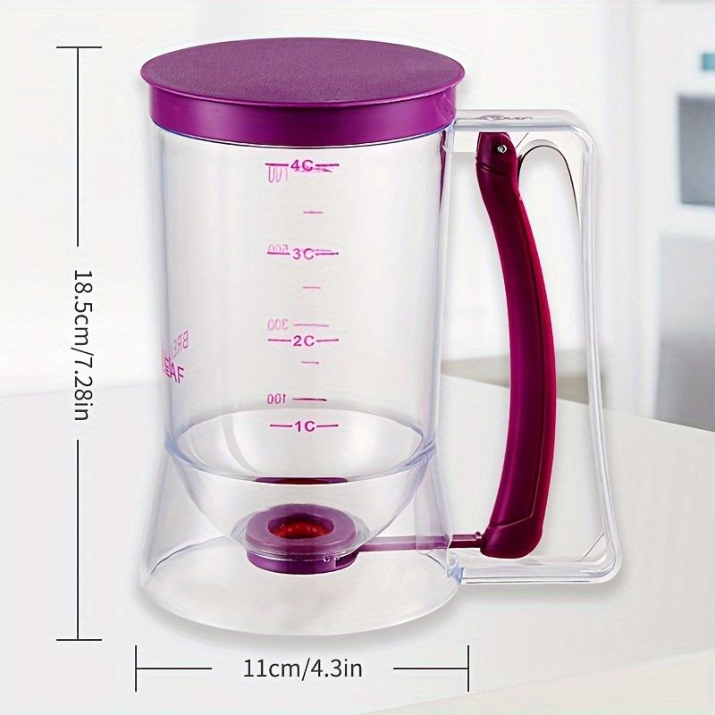 Separador y dispensador de masa para cupcakes: herramienta de taza medidora de embudo de mano para hornear sin ensuciar
