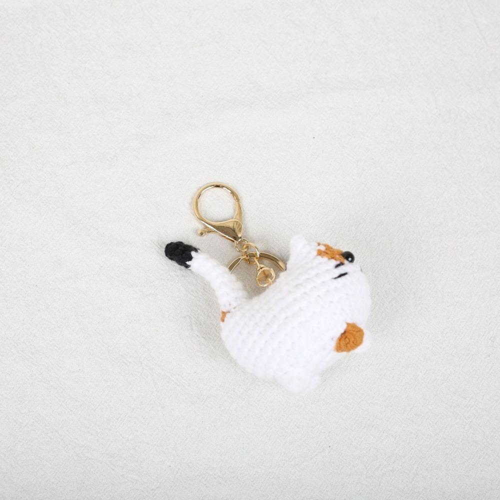 Multi-color Crochet Kitten Keyrings Cartoon Knitted Cat Keychain Cat Crochet Keychain Gift