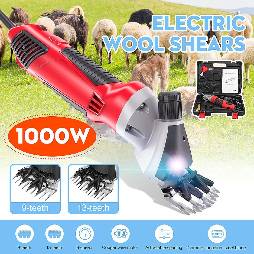 1500W 220V 13 Teeth 6 Gears Electric Sheep Shearing Cutter Scissor Goat Wool Shaving Adjustment Push Trimmer Tool Cutter Machine