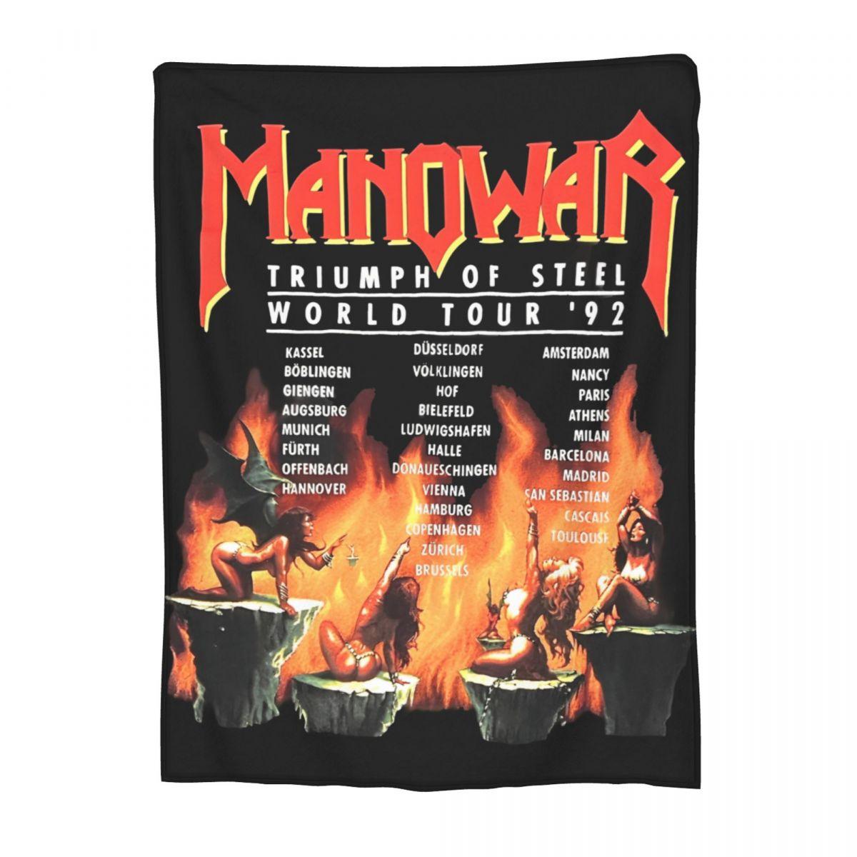 

Manowars Heavy Band Tour 2025 Throw Blanket for Couch Fuzzy Soft Plush Blanket 50x60 Inches Multi-size for All Seasons 30x40in