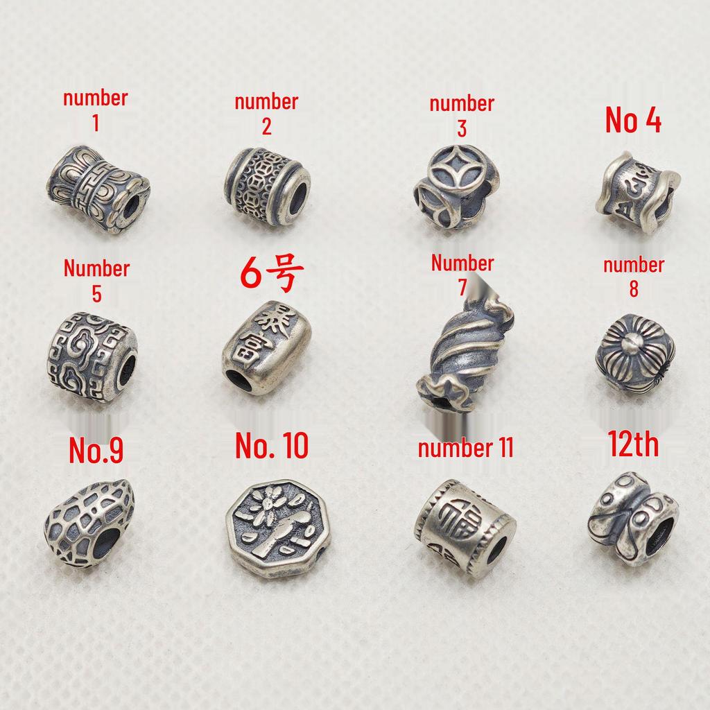 Sterling Silver Lotus Barrel Bead Charms - 99 Fine Silver, 3D Handmade for DIY Jewelry.