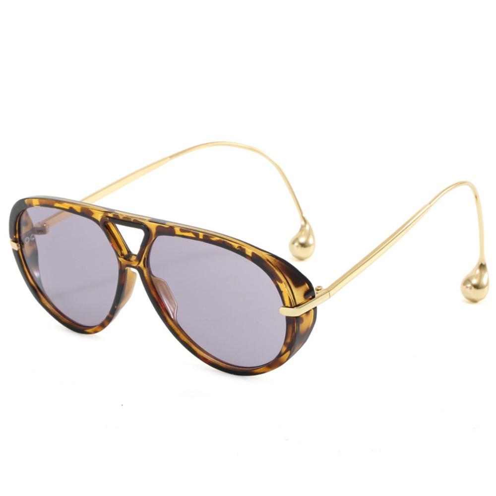 Anti-UV Women  Round  Sunglasses Trendy Oversized Shades Eyeglasses Retro Men Sun Glasses  Pilot