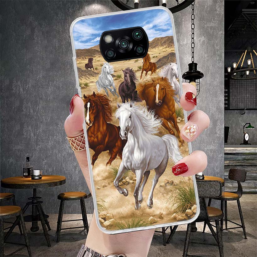 Horse Great Beauty Galloping Soft Phone Case For Xiaomi Redmi 15C 15 13C 13 Poco X5 X6 X7 F7 Ultra M7 12C 12 10 10C 9C 9A 9T 9 F