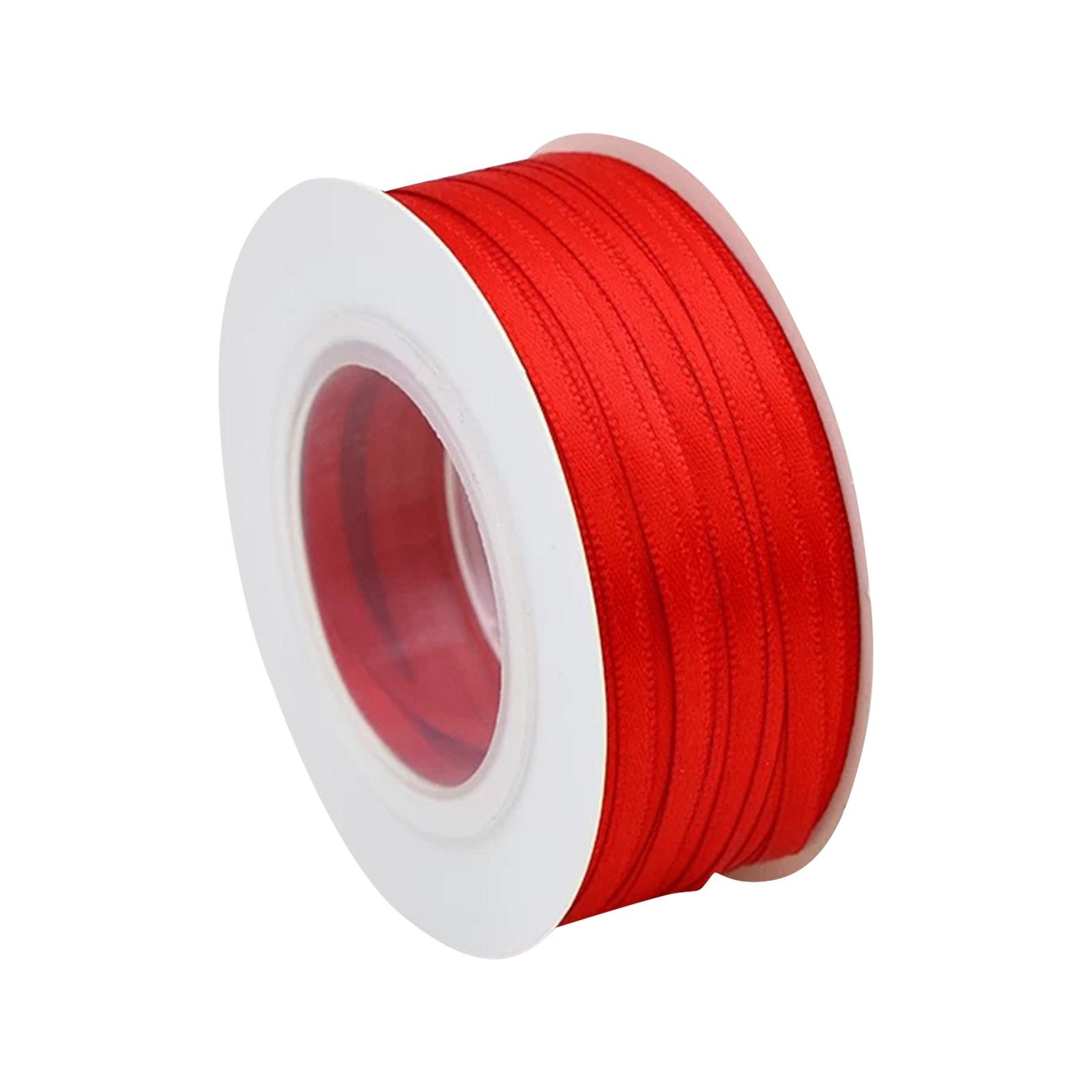 

0,3 см зашифрованная двухсторонняя полиэстеровая шелковая лента тесьма ручная работа аксессуары для волос головной убор бант подарочная коробка упаковочная лента One Size красный