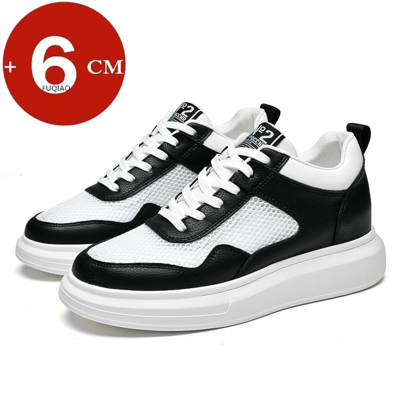 Fashion Hollow Out Breathable Height Increase Shoes for Men Summer Elevator Sneakers Increase Insoles 6~7CM Lift Thick Sole Casual Sport