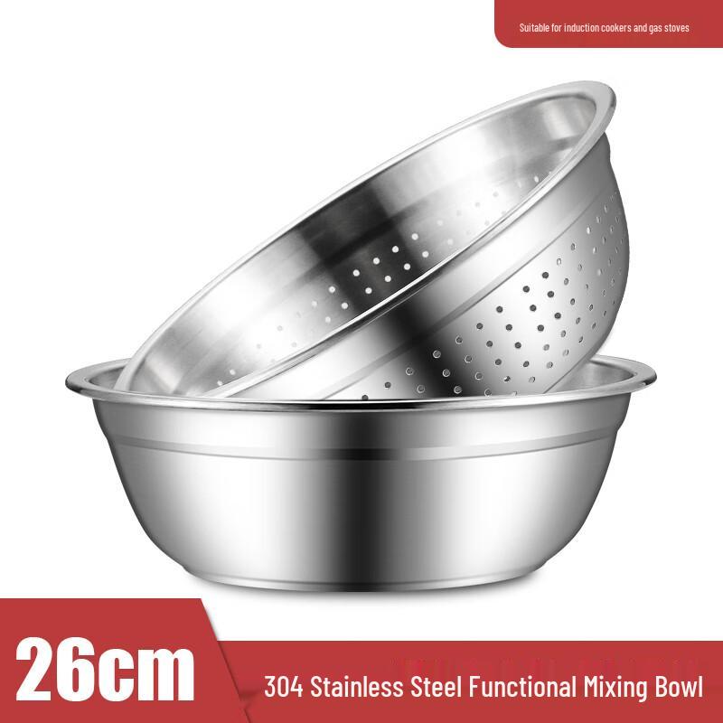 Qianxing 304 Stainless Steel Basin & Drainer Set