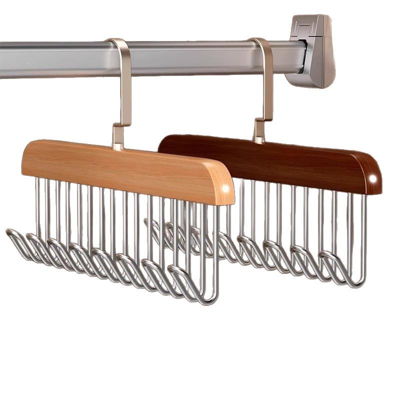 Multifunctional Wooden Sling Hanger: Solid Wood Hook for Underwear and Vest Storage