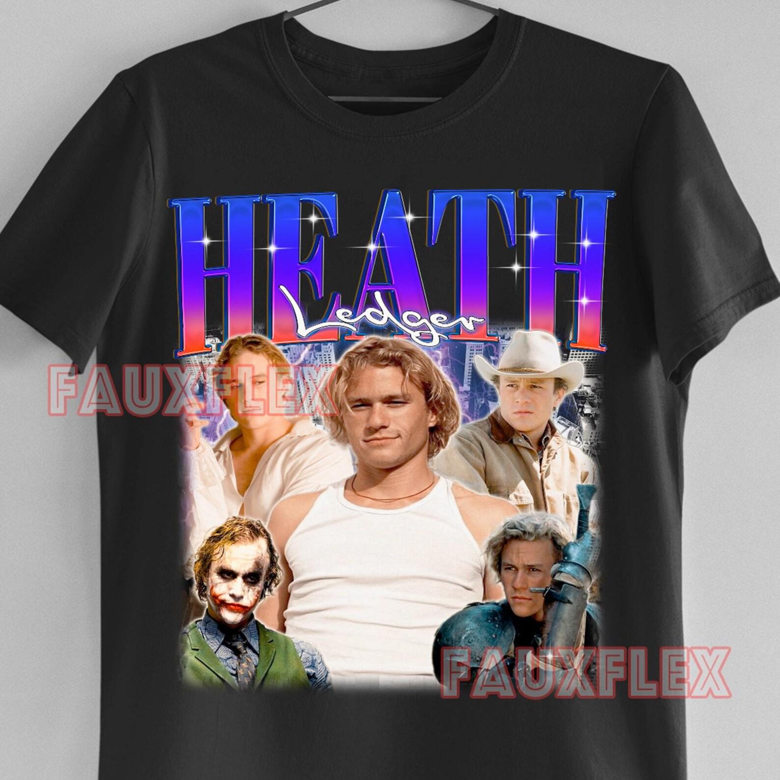 HEATH LEDGER Shirt, Heath Ledger Retro T-Shirt, Heath Ledger Vintage Fan Tees, Heath Ledger Merch Gift, Heath Ledger Lover Kids Tee L