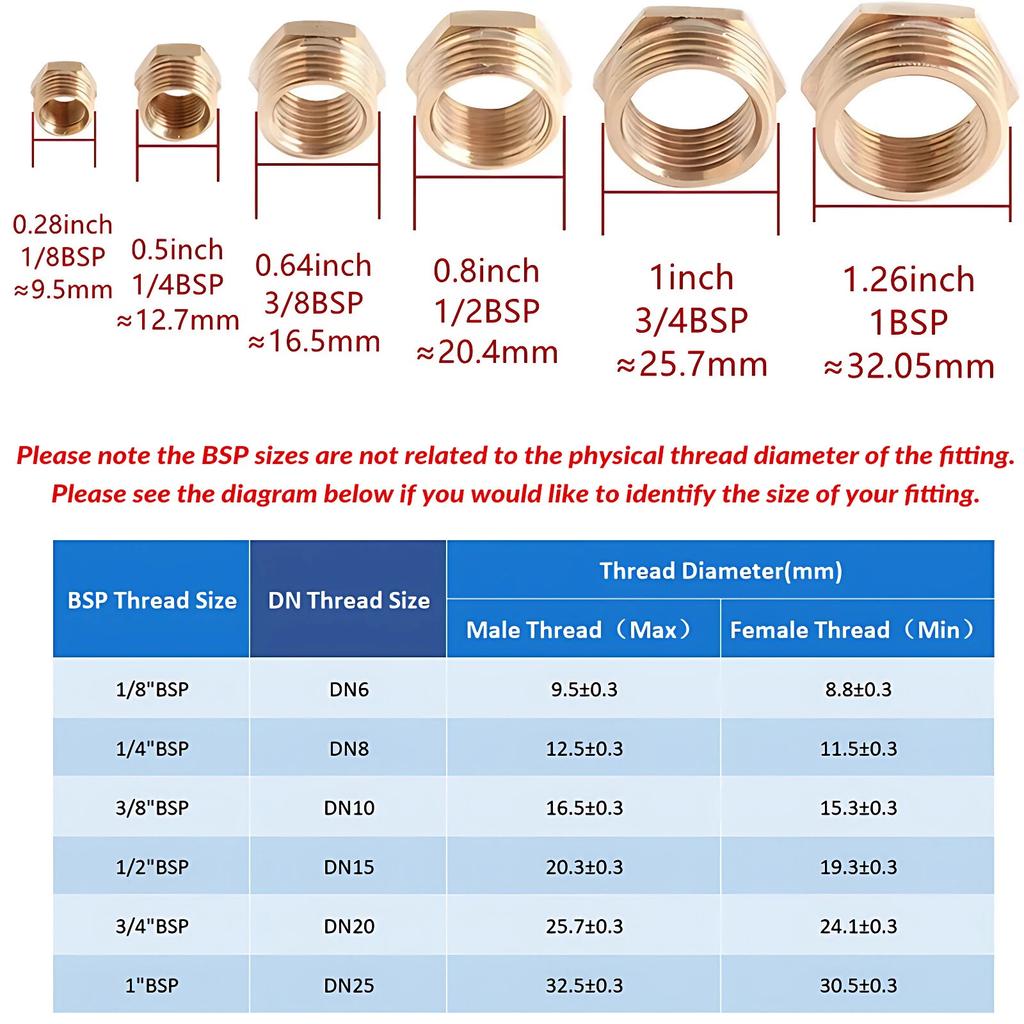 1/8" 1/4" 3/8" 1/2" 3/4" 1" BSP Messing Außengewinde zu Außengewinde Sechskant-Nippel Gleichmäßig Gerade Reduzierend Messing-Verbinder für Wasser Öl Gas