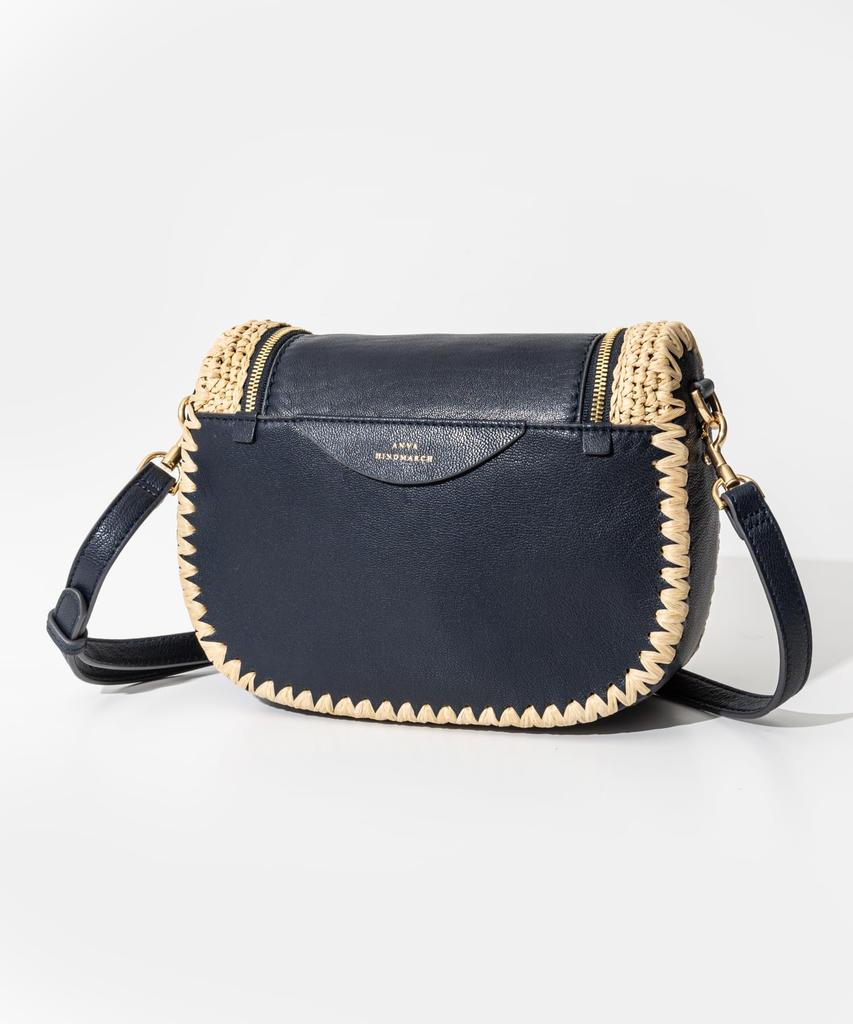 Umhängetasche Vere Small Soft Satchel aus Capra mit Raffia Marine [Anya Hindmarch] Damen [Artikel]