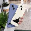 Cold Black Cat Phone Case For iPhone 16 15 14 13 12 11 Plus Pro Max Mini X XR XS Plus Liquid Silicone Cover