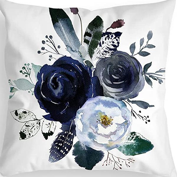 Retro American Plant Floral Print Linen Pillow Case Living Room Sofa Car Pillow Cushion