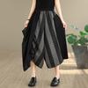chiffon patchwork oversized Vintage plaid high Waist Casual loose Summer wide leg Cross Pants Women Trousers
