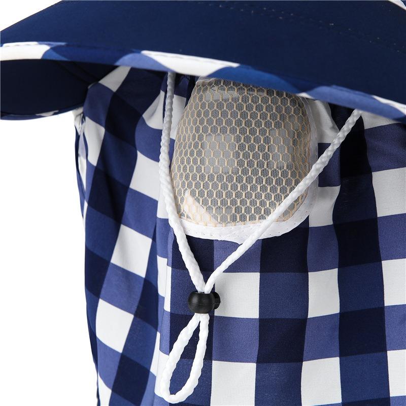 Sommerliche Feldarbeit Sonnenschutzhut Ultraviolett Große Krempe Gesichtsmaske Radfahren Damen Tee pflücken Hut Karomuster Sonnenhut
