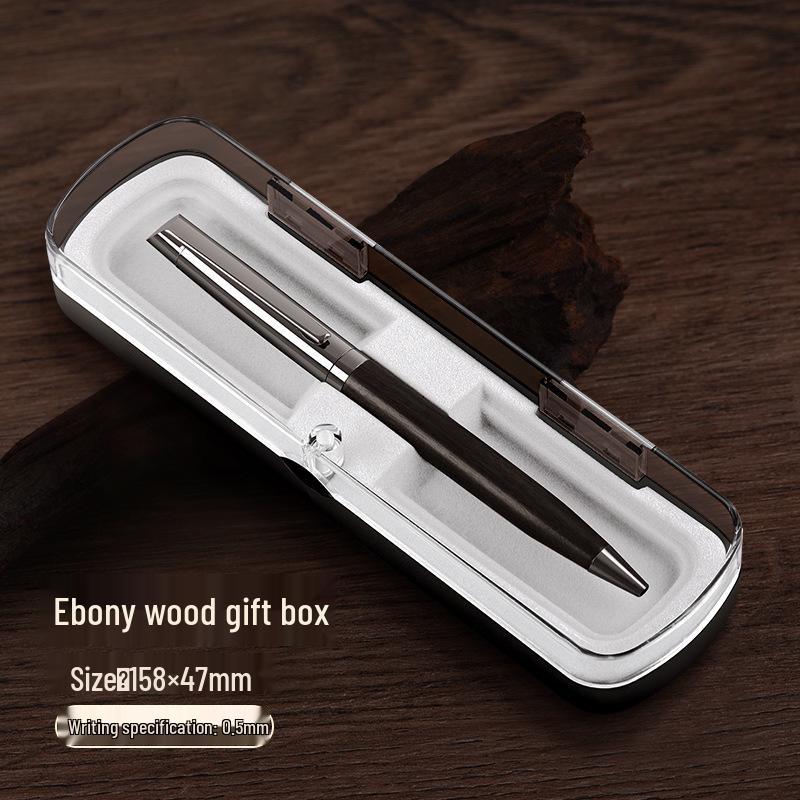 Luxury Ballpoint Pen Set with Metal and Wood, Imitation Leather Case, Custom Logo Option
