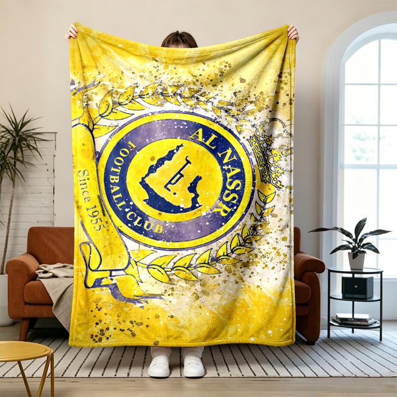 Al-Nassr FC Weich und bequem Flanell Geeignet für Sofas Wohnzimmer Outdoor-Camping Reisen und auch ein tolles Jubiläumsgeschenk