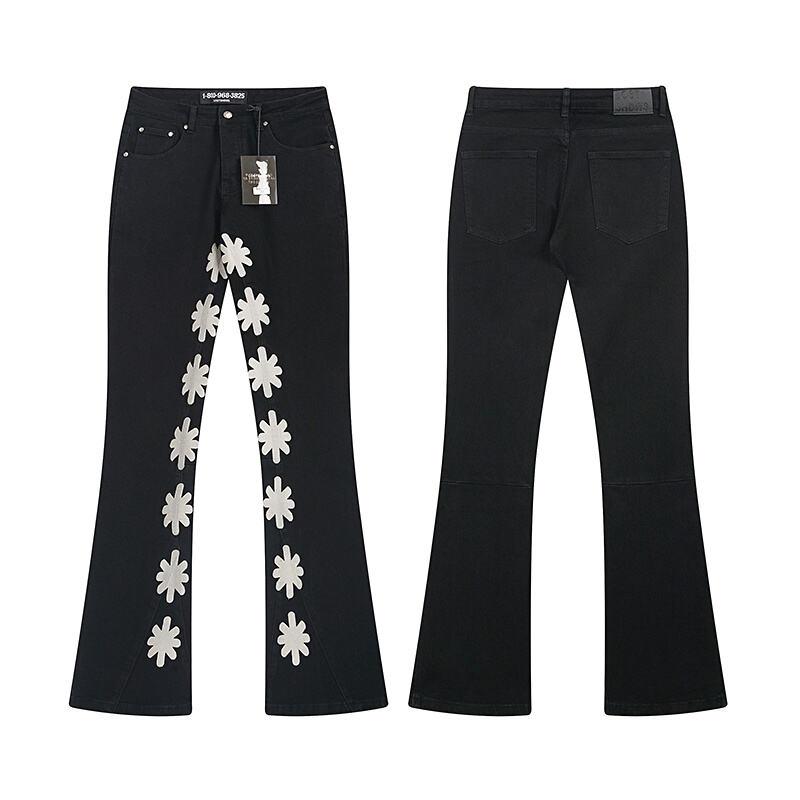 LOSTSHDWS Men's and Women's Spring and Autumn Flared Elastic Jeans Couple Jeans