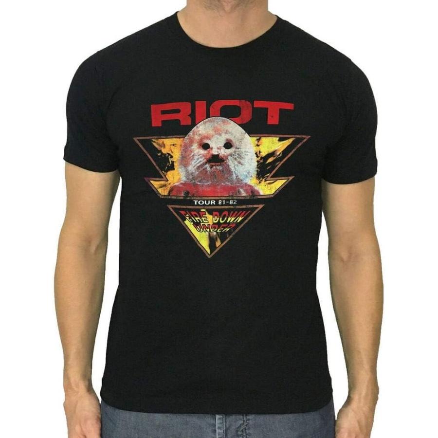 Riot Band t-Shirt USA Tour 81-82 Fire Down Under Retro Men Shirt S разноцветный
