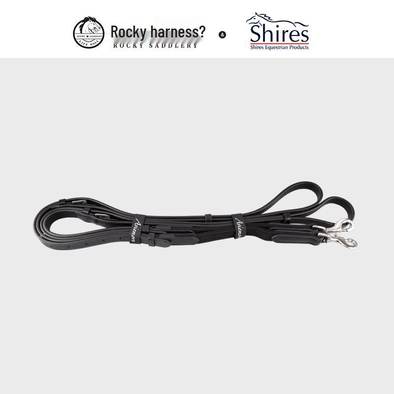 UK Shires Elastic Cowhide Side Reins for Horses 8214021 One Size