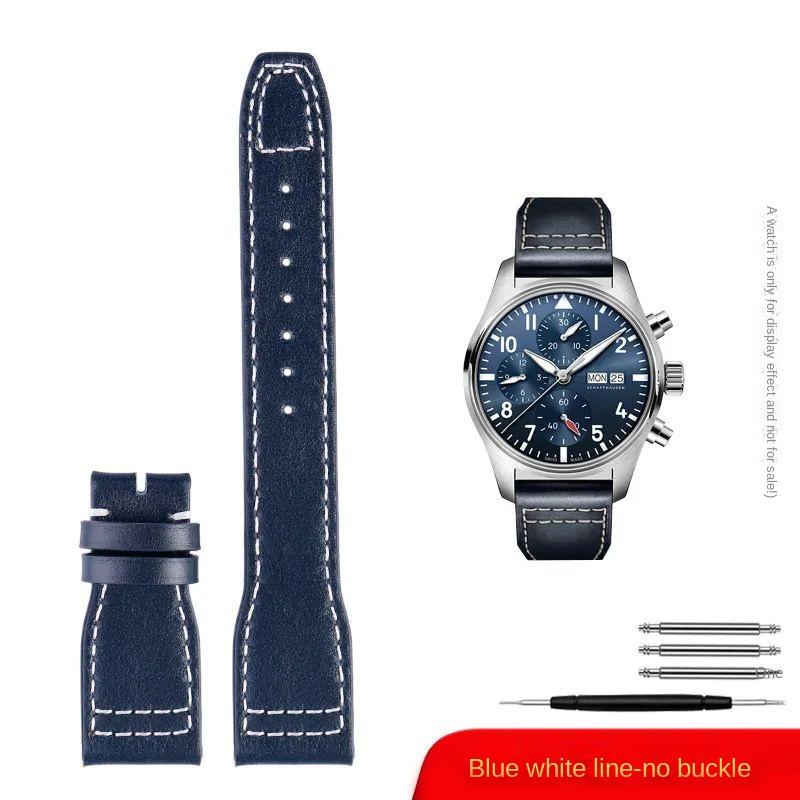

Ремешок для часов 20 мм 21 мм 22 мм для IWC Pilot Spitfire Princekin Mark дерма Черный Коричневый Ремешок из воловьей кожи Складная застежка Ремешок для часов 21mm