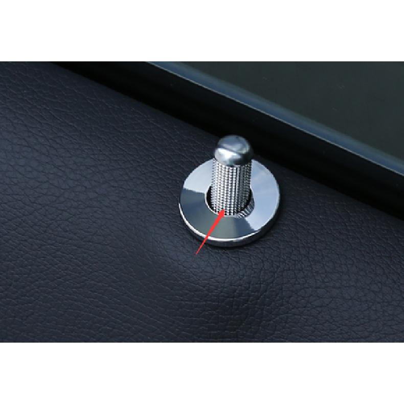 Silver Aluminum Inner Door Lock Down Bolt Ring Trim For Benz C-Class W205 15-21