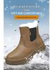 Men's Winter Wool High-Top Leather Snow Boots, Thick & Warm, Non-Slip Outdoor Mongolian Horse Style.