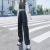 Hoch taillierte gerade Jeanshose für Damen Frühling und Herbst Retro Loose Trailing Wide-Leg-Hose